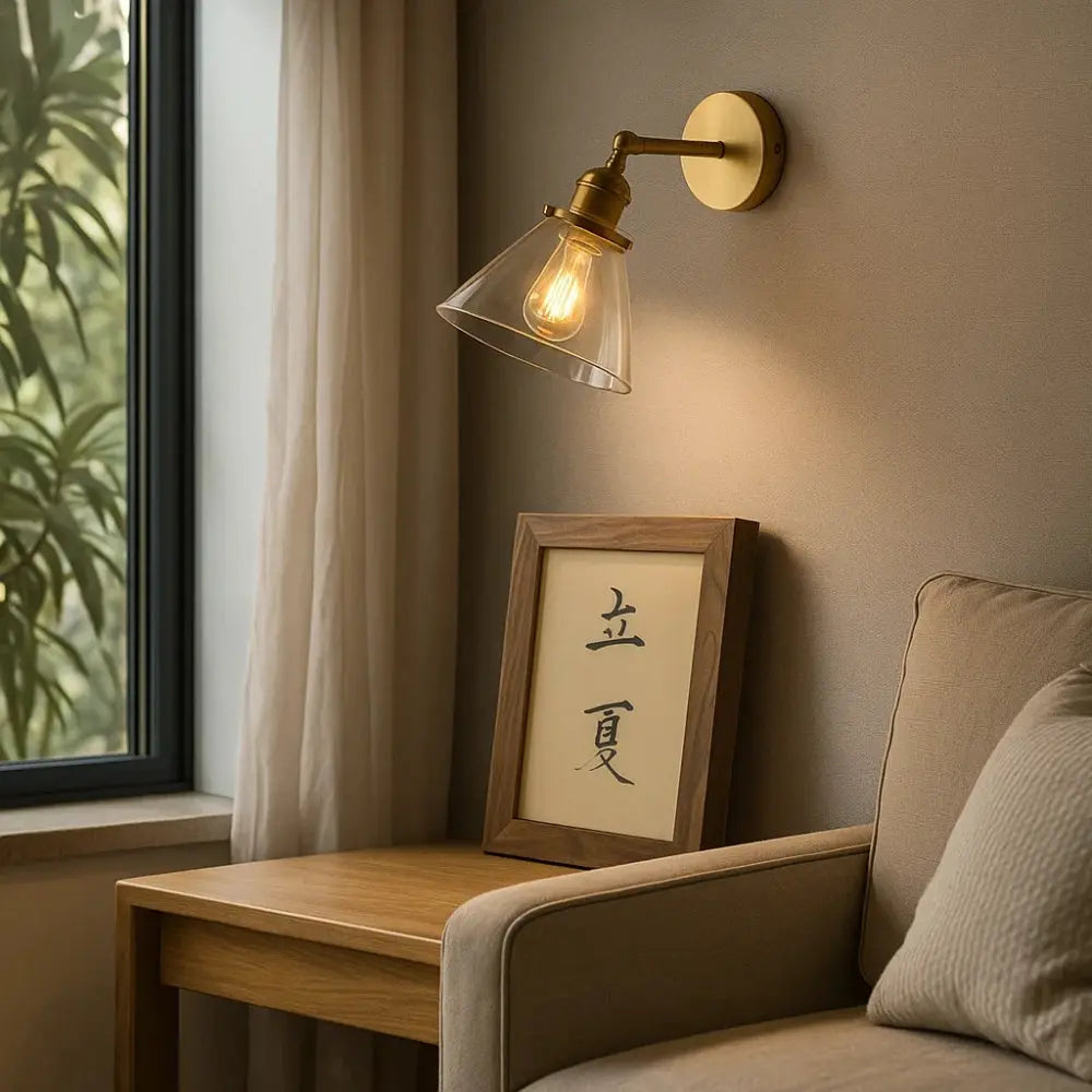 Applique Murale Verre - Reflet Ambre Rétro | Veralya - | Delvanie