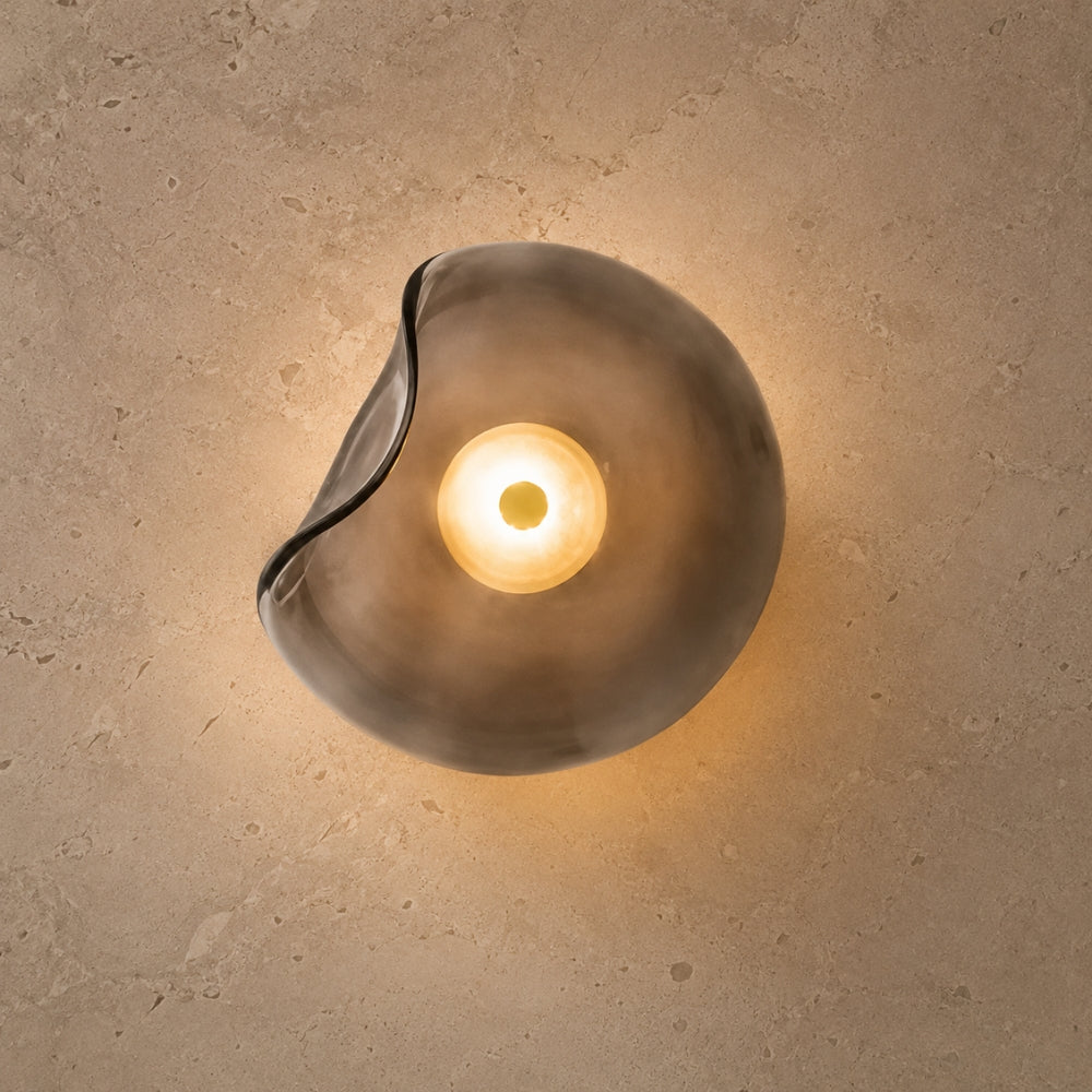 Applique Murale en Verre - Galet Sculpté Organique | Galora