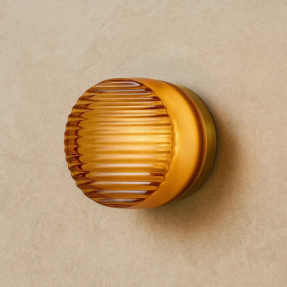 Applique Murale en Verre - Lueur Cristalline | Viora - Orange 1 / Blanc chaud (2700-3500K) | Delvanie