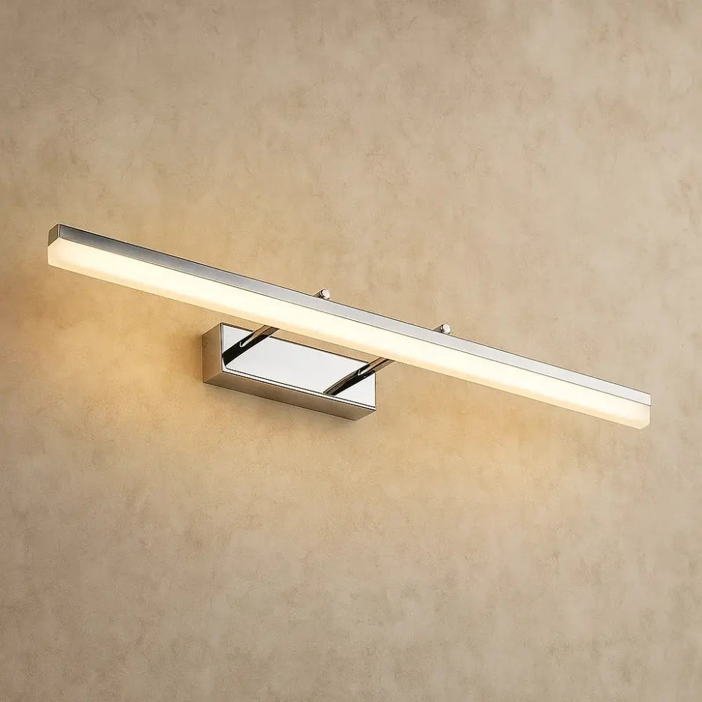 Applique Murale Salle de Bain - Ambiance Raffinée | Solira - Argent / 12 W 50 cm | Delvanie