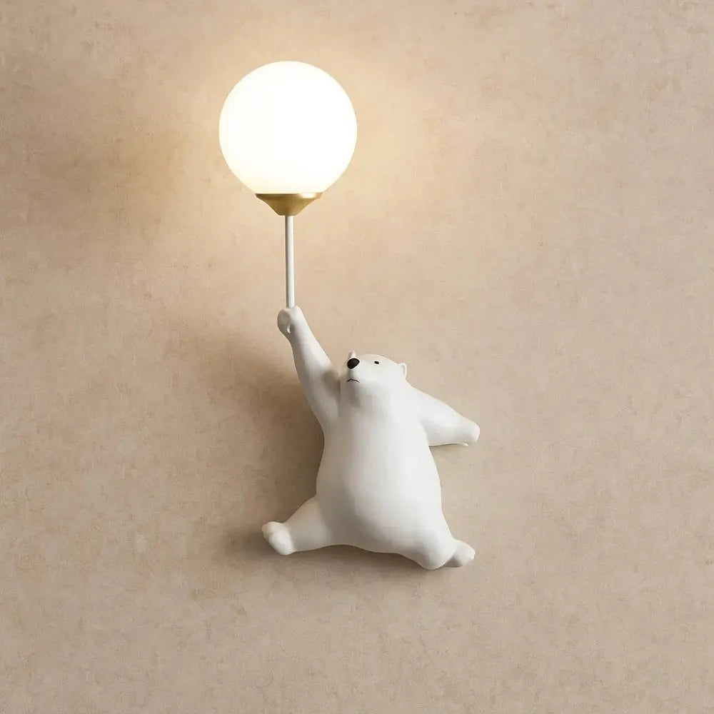 Applique Murale Enfant - Rêve de Lune | Softlight - Front ours blanc | Delvanie