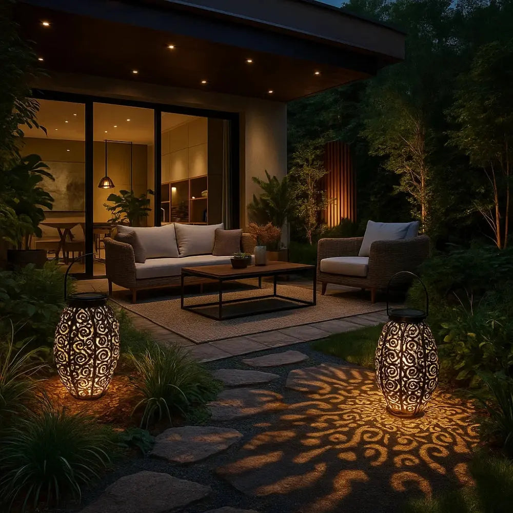 Lampe Extérieure Solaire - Éclat Sculpté | Luminara - | Delvanie