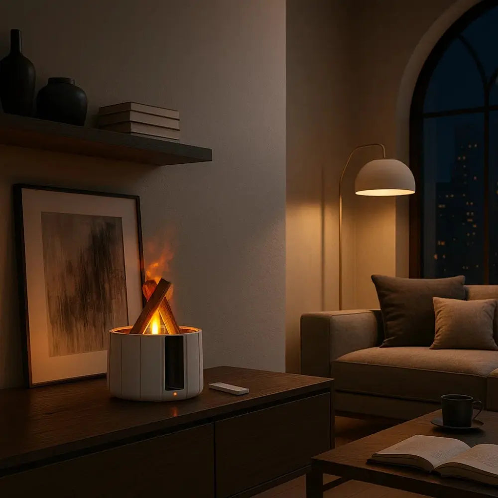 Lampe Flamme - Flamme Brumeuse Apaisante | Pyrelia - | Delvanie