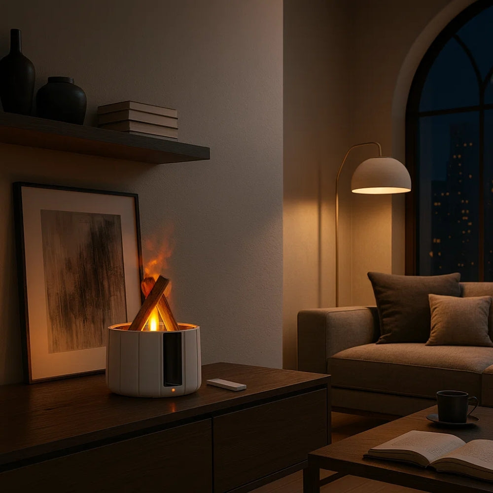 Lampe Flamme - Flamme Brumeuse Apaisante | Pyrelia - | Delvanie