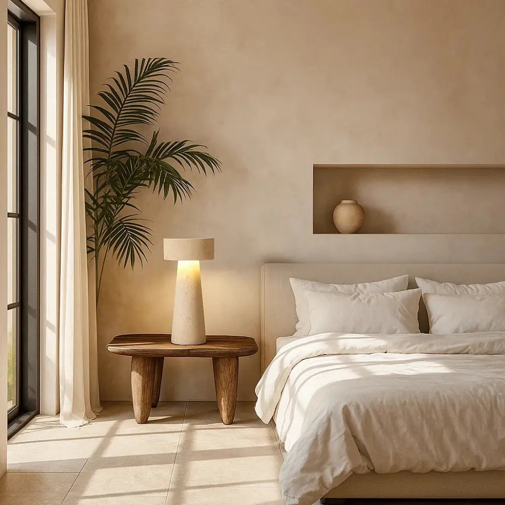 Lampe Travertin - Sculpture Antique | Travera - | Delvanie