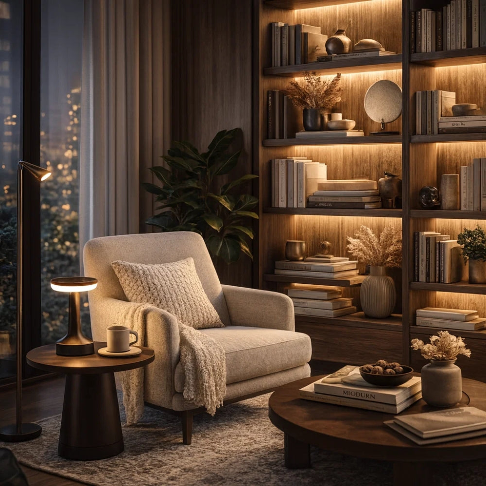 Lampe de Table LED - Halo Tactile Moderne | Lunarya - | Delvanie