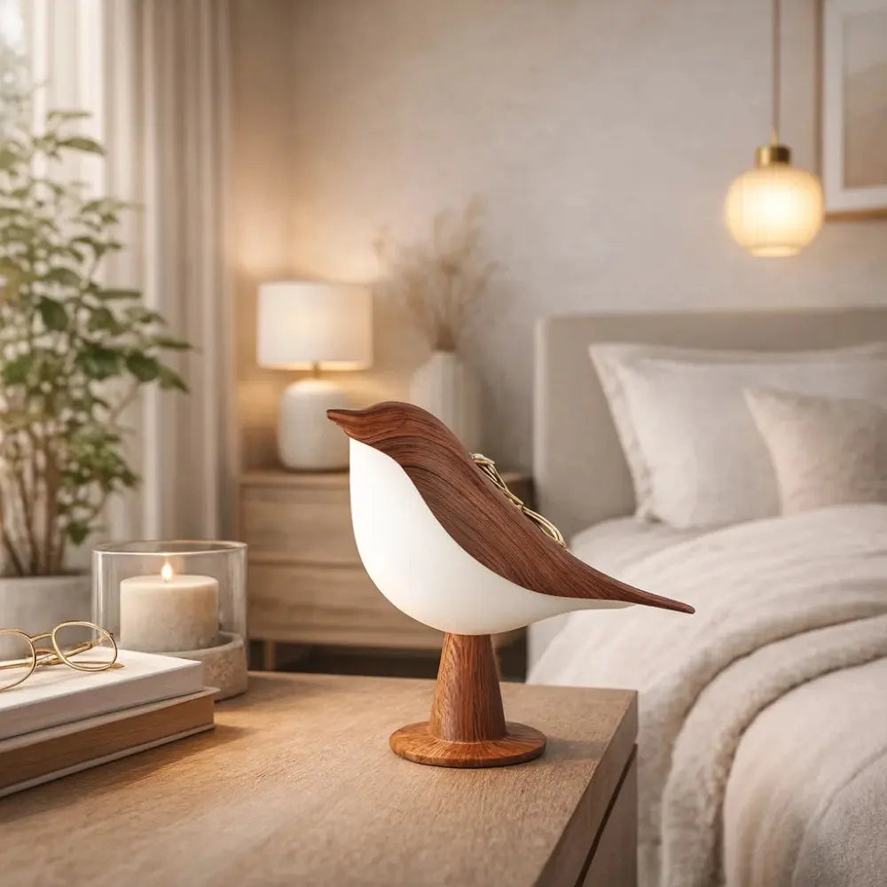 Lampe de Table Sans Fil Rechargeable - Oiseau Sculptural Nomade | Aurelya - | Delvanie