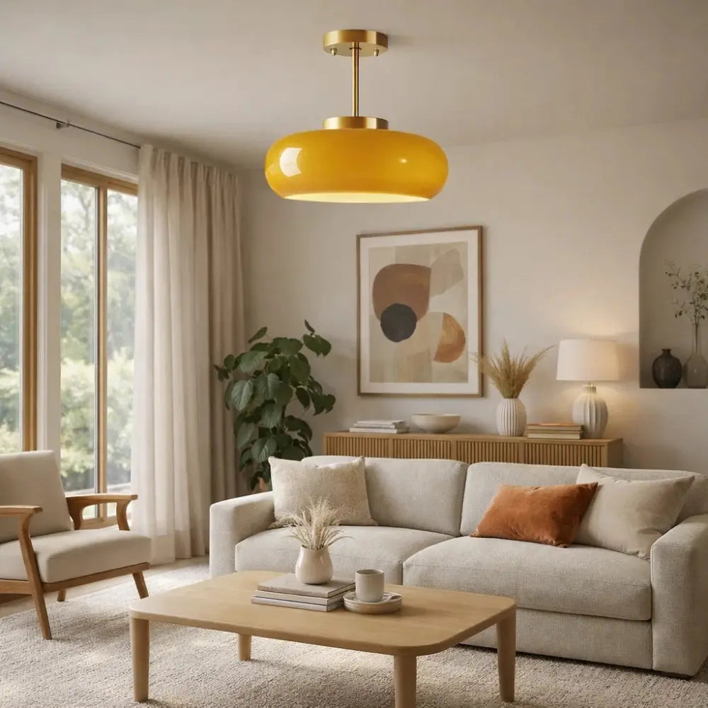 Luminaire Plafonnier - Globe Nordique Doré | Skandira - | Delvanie