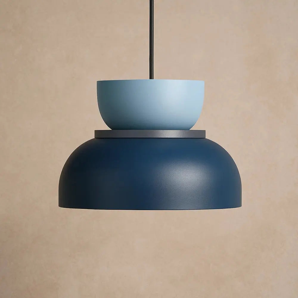 Suspension Luminaire Design - Harmonie Épurée | Novara - Bleu Clair / Bleu / 29x28cm | Delvanie
