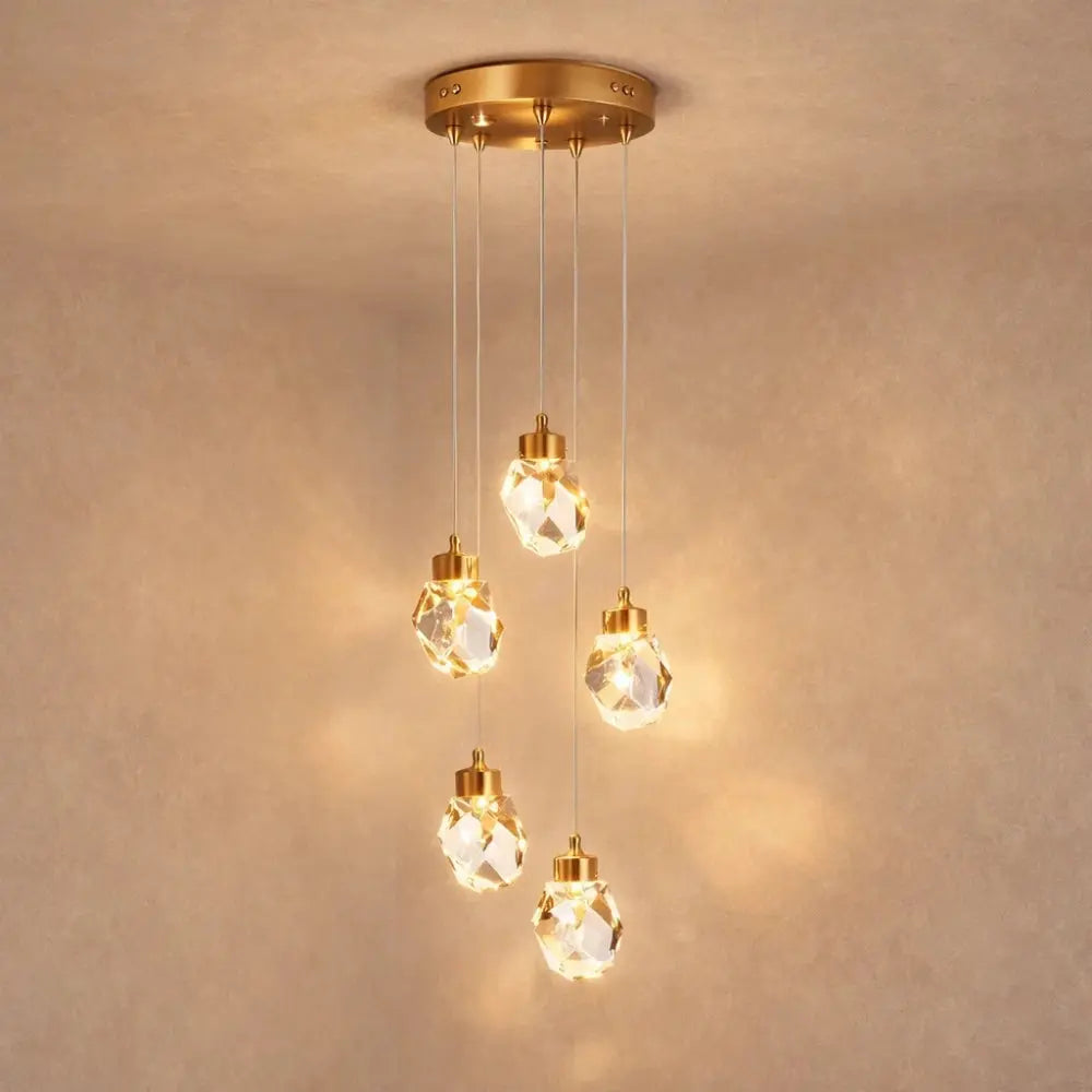 Suspension Luminaire Verre - Cristal Suspendu Précieux | Kaelune - Suspension luminaire Delvanie