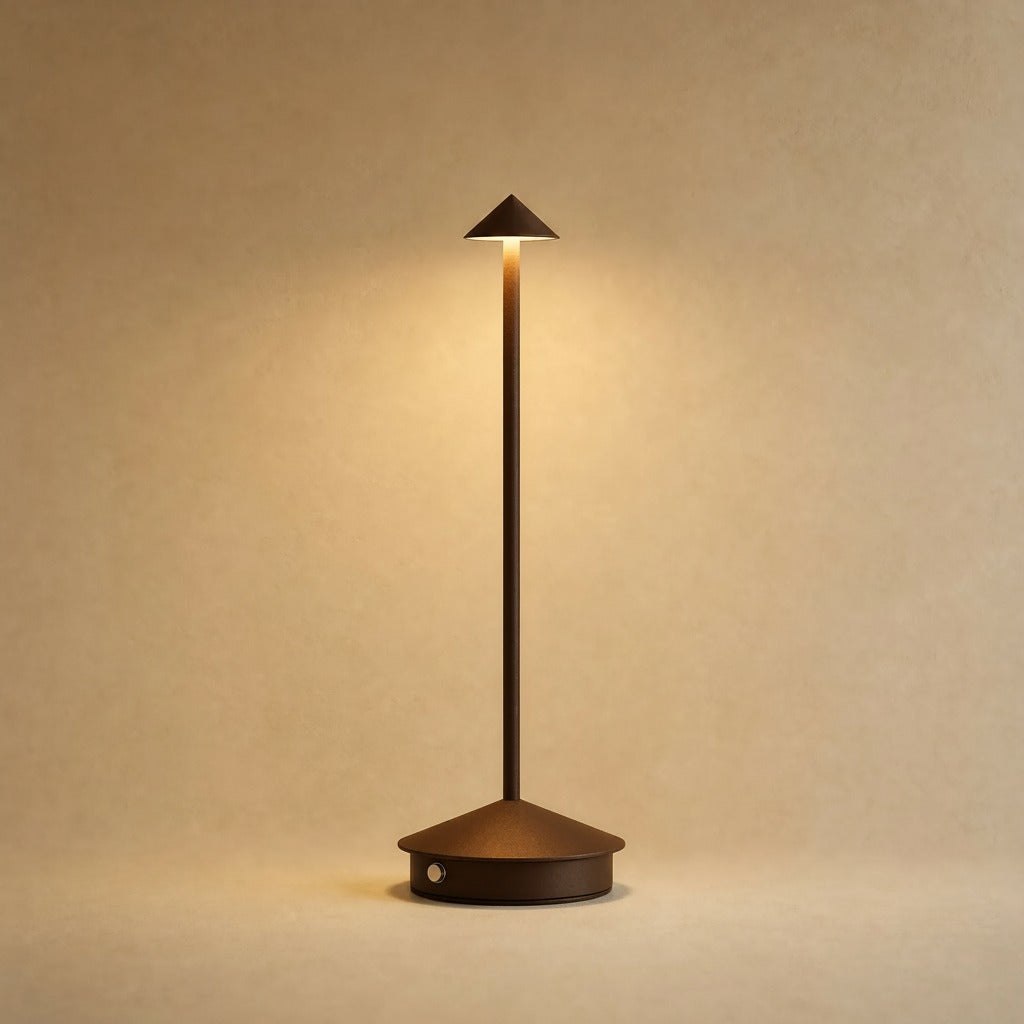 Lampe de table sans fil Yuzano coloris brun | Delvanie