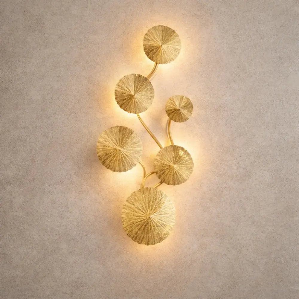 Applique Murale Moderne - Feuilles Lotus Dorées | Lotuséa -  |   Delvanie