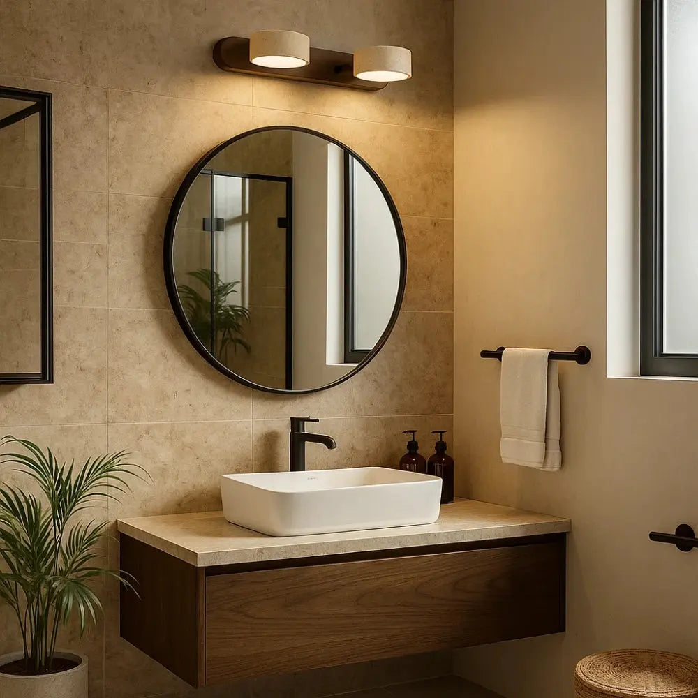 Applique Murale Travertin - Équilibre subtil | Solveta -  |   Delvanie