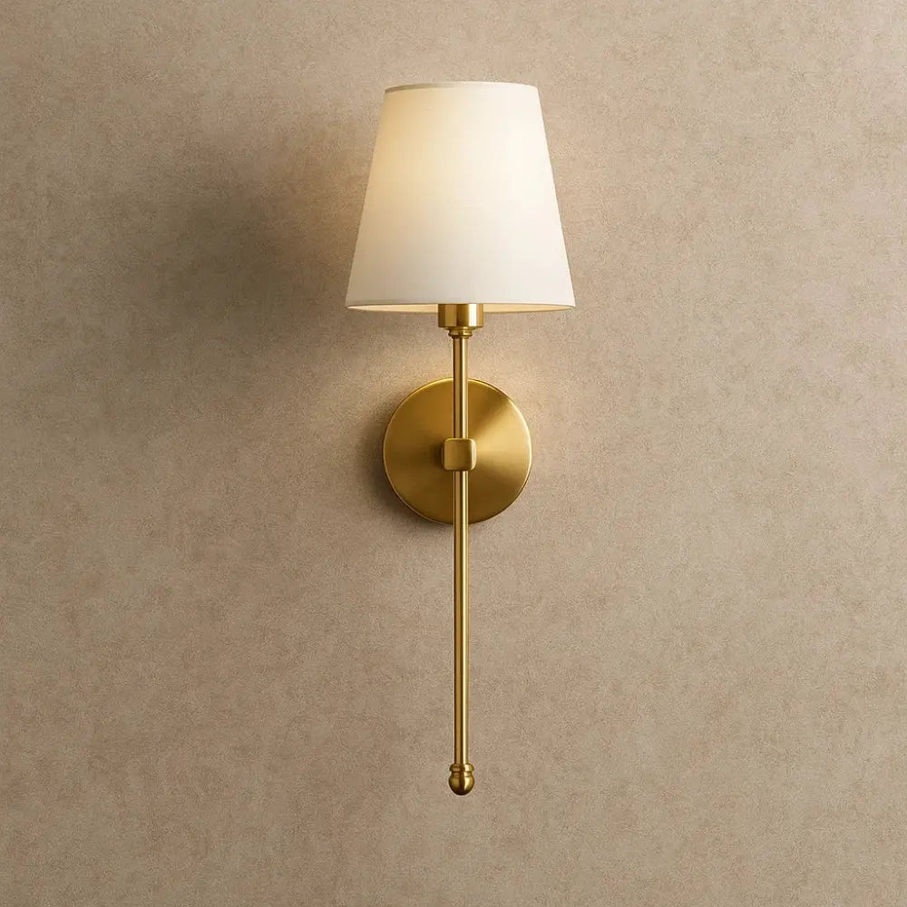 Applique Murale Metal - Flambeau Métallique Raffiné | Princélya - Or |   Delvanie