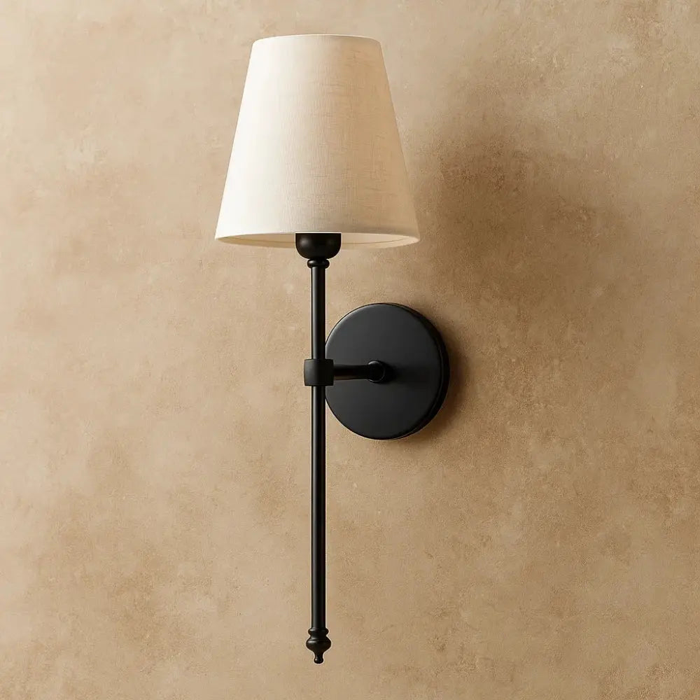 Applique Murale Metal - Flambeau Métallique Raffiné | Princélya - Noir |   Delvanie