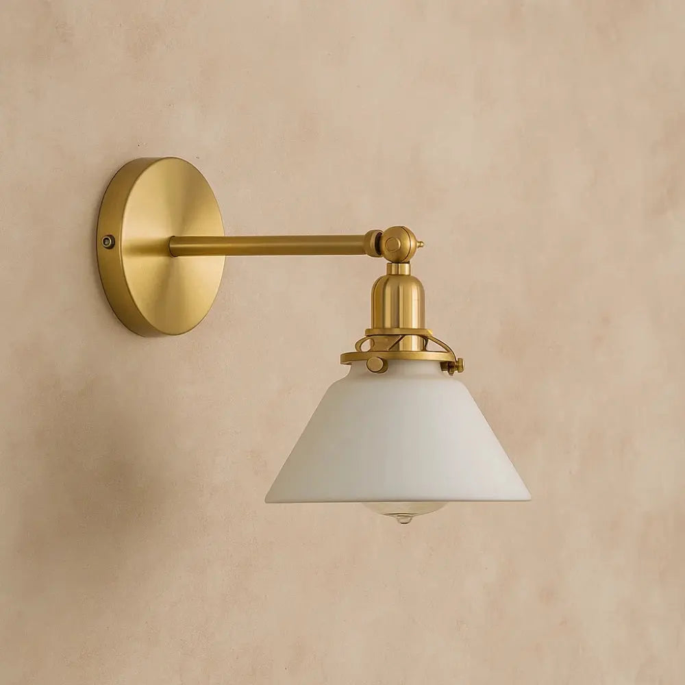 Applique Murale Verre - Reflet Ambre Rétro | Veralya - Blanc |   Delvanie