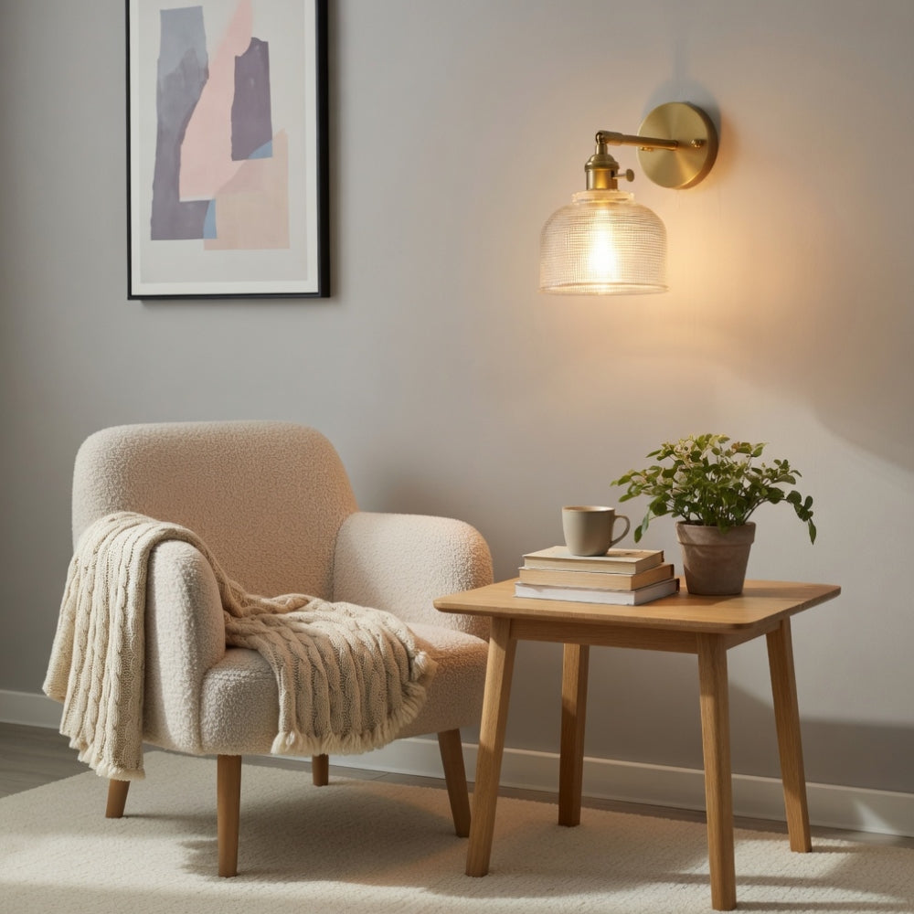 Wandlamp Glas - Gouden Retro Helderheid | Verréa