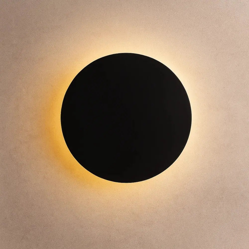 Applique Murale Ronde - Lueur Orbital | Viora - Noir / Ø 20cm |   Delvanie