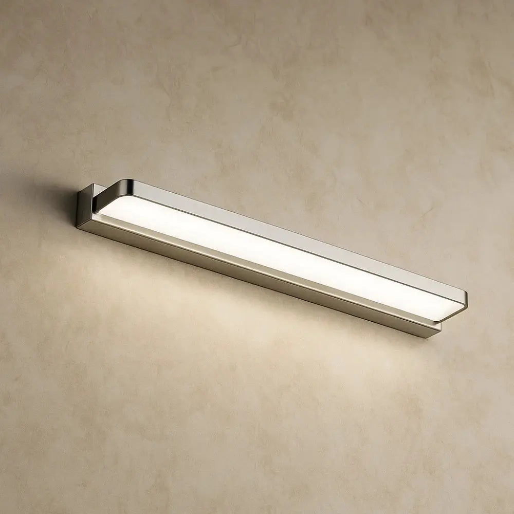 Applique Murale Salle de Bain - Reflet LED Épuré | Mirenya - Blanc froid (5500-7000K) / Acier Inoxydable / 112c |   Delvanie
