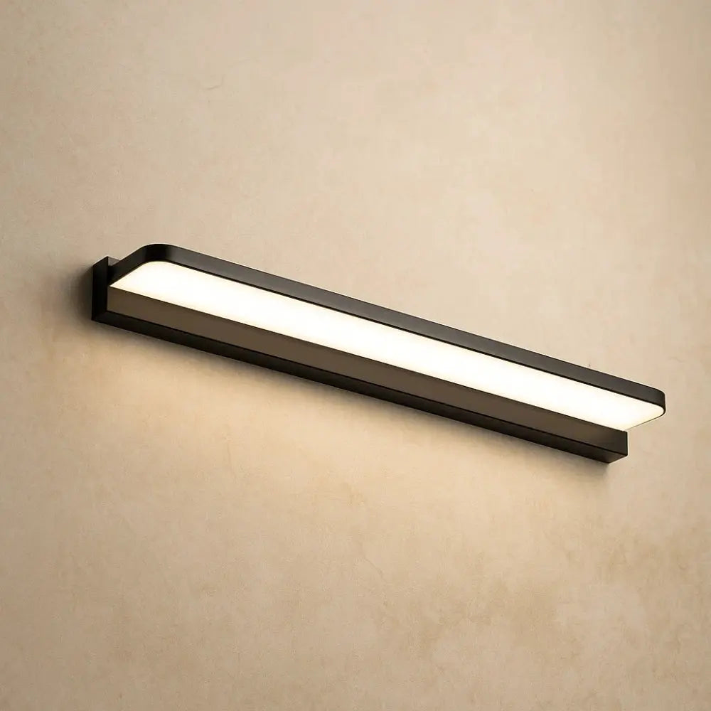 Applique Murale Salle de Bain - Reflet LED Épuré | Mirenya - Blanc froid (5500-7000K) / Noir / 112cm 24W |   Delvanie