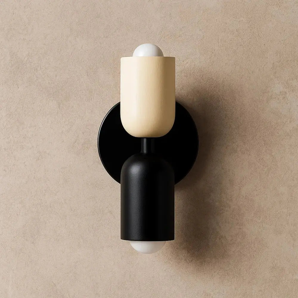 Applique Murale Colorée - Macaron Nordik | Luméo - Noir et blanc / Blanc chaud (2700-3500K) |   Delvanie