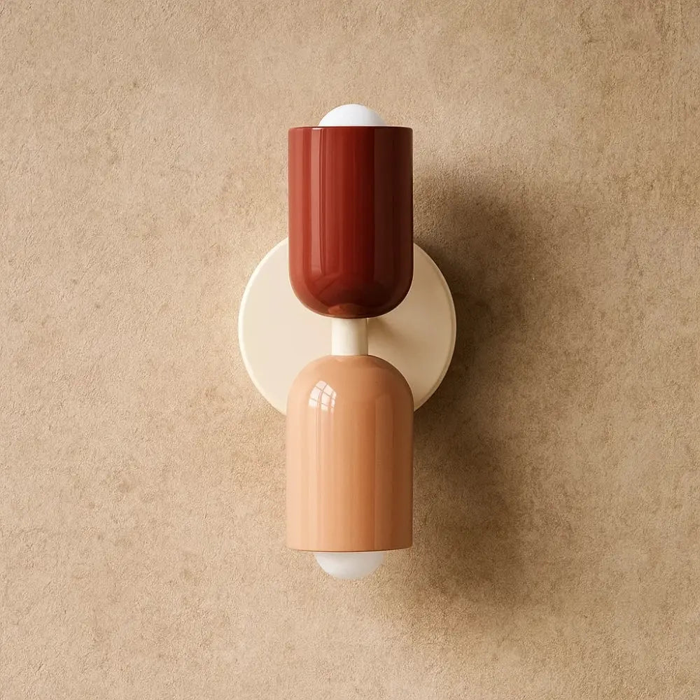 Applique Murale Colorée - Macaron Nordik | Luméo - Blanc Rose Rouge / Blanc chaud (2700-3500K) |   Delvanie