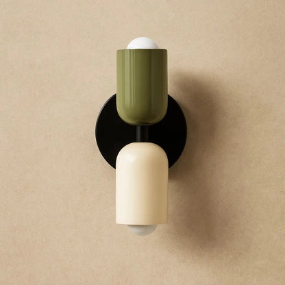 Applique Murale Colorée - Macaron Nordik | Luméo - Noir Blanc Vert / Blanc chaud (2700-3500K) |   Delvanie