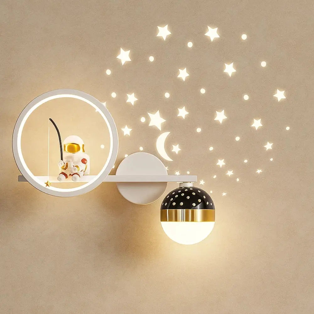 Applique Murale Chambre - Lueur Astrale | NightGlow - Blanc / Gauche |   Delvanie