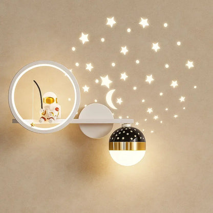 Applique Murale Chambre - Lueur Astrale | NightGlow - Blanc / Gauche |   Delvanie