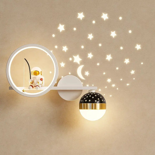 Applique Murale Chambre - Lueur Astrale | NightGlow - Blanc / Gauche |   Delvanie