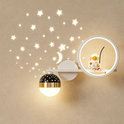 Applique Murale Chambre - Lueur Astrale | NightGlow - Blanc / Droite |   Delvanie
