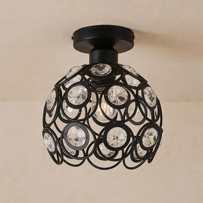 Suspension Luminaire en Verre - Design Raffiné | CrystalGlow - Noir |   Delvanie