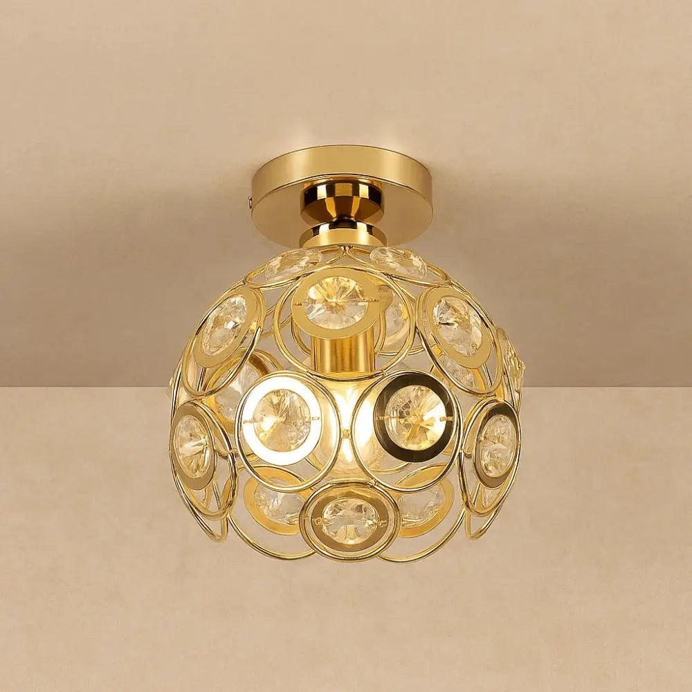 Suspension Luminaire en Verre - Design Raffiné | CrystalGlow - Doré |   Delvanie