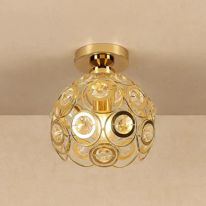 Suspension Luminaire en Verre - Design Raffiné | CrystalGlow - Doré |   Delvanie