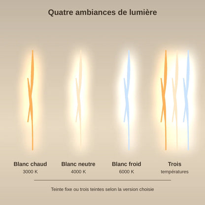 Les quatre températures de lumière de la grande applique murale en cristal | Delvanie