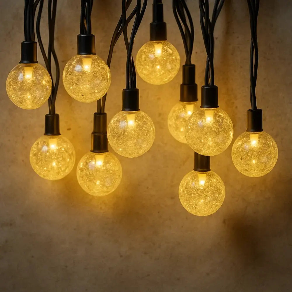 Guirlande Lumineuse Extérieur Solaire - Lueurs Festives Bohèmes | Lunavia - Blanc chaud / 200LED(22M) |   Delvanie