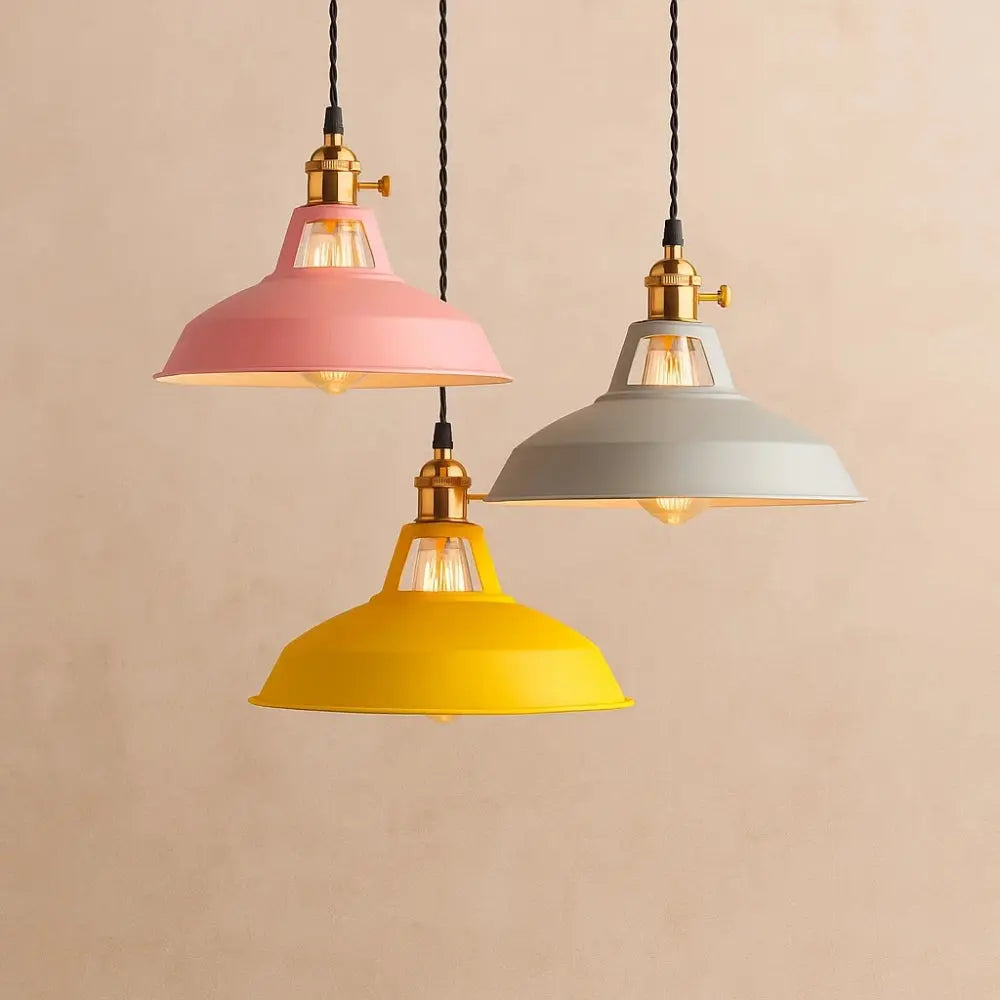 Suspension Luminaire Industriel - Éclat Rétro Pastel | Luminor -  |   Delvanie