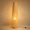 Lampadaire bambou Yanoki allumé, fuseau tressé main finition bambou naturel, 93 cm | Delvanie
