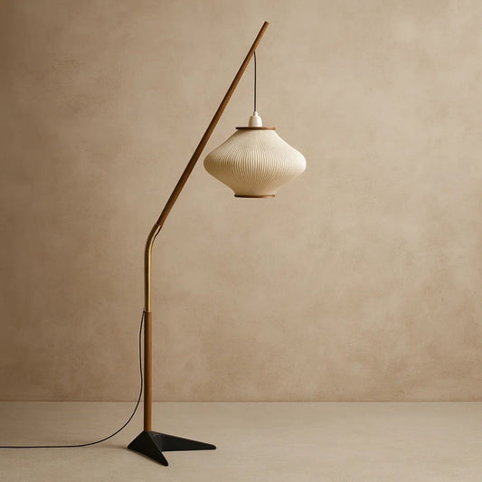 Lampadaire Moderne Sur Pied - Courbe Bois Médiévale | Eldoryn - 3 lumières interchangeables |   Delvanie