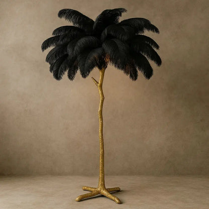 Lampadaire Plume - Plumes d'Autruche Opulentes | Ostrélys -  |   Delvanie