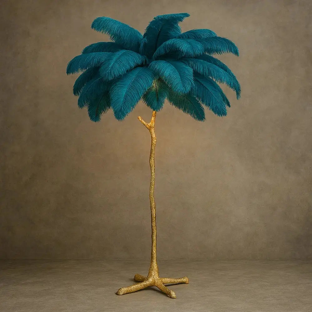 Lampadaire Plume - Plumes d'Autruche Opulentes | Ostrélys -  |   Delvanie