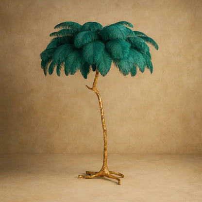 Lampadaire Plume - Plumes d'Autruche Opulentes | Ostrélys -  |   Delvanie