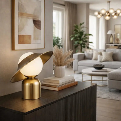 Lampe Champignon Vintage - Dôme doré lumineux | Mycaria -  |   Delvanie