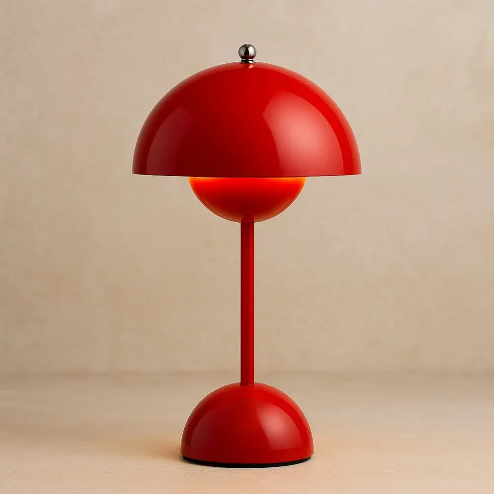 Lampe Champignon - Charme d’Antan | Nostalia - Rouge |   Delvanie