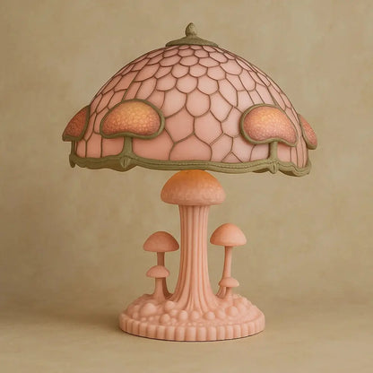Lampe Champignon - Forêt Enchantée | Lunora - Champignon rose |   Delvanie