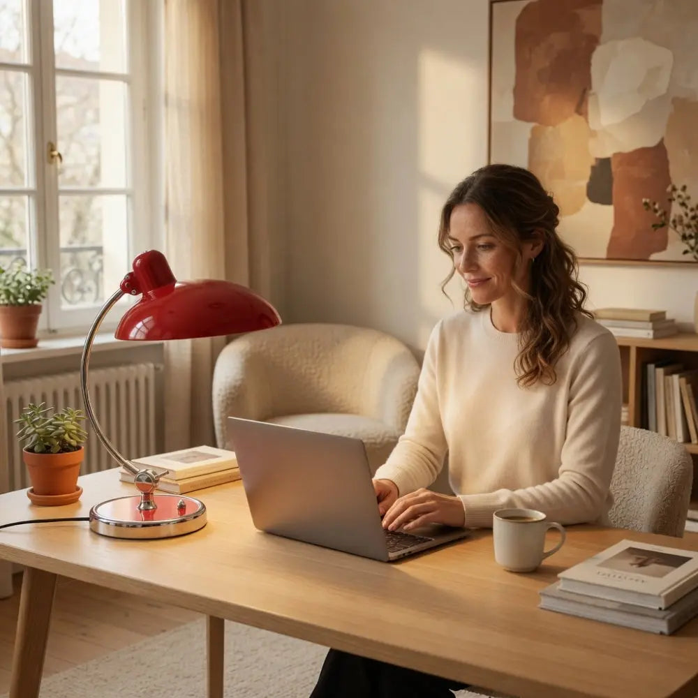 Lampe De Bureau Vintage - Dôme Rétro Courbé | Valdsen -  Lampe Delvanie