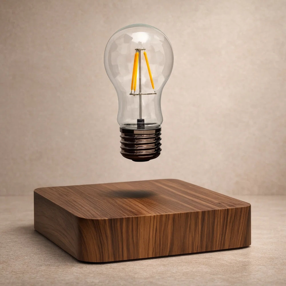 Lampe Led de Table - Lévitation Edison Enchantée | Levorya - Carré |   Delvanie
