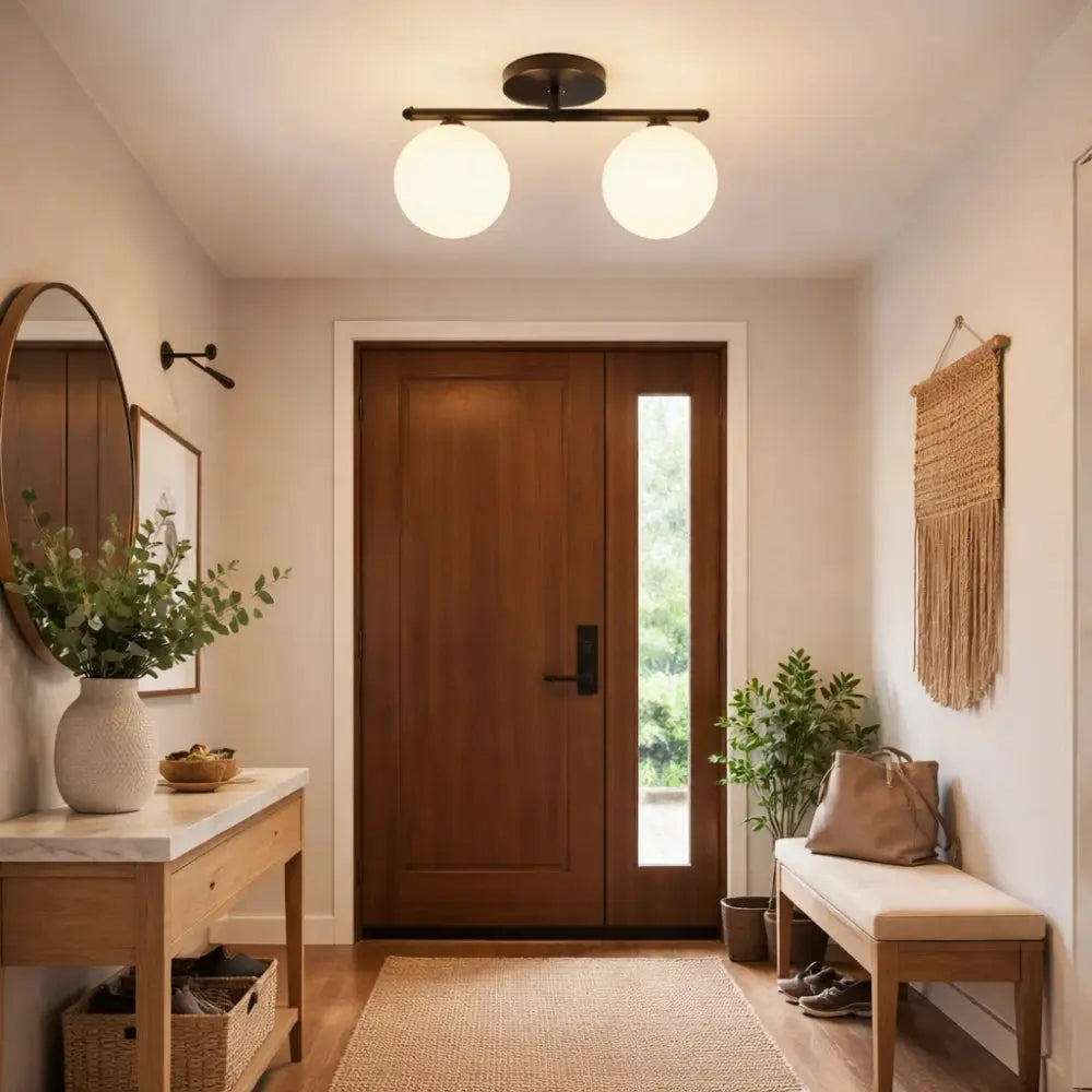 Lampe Plafonnier Led - Duo Laiton Opalin | Dorvëa -  |   Delvanie