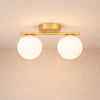 Lampe Plafonnier Led - Duo Laiton Opalin | Dorvëa -  |   Delvanie