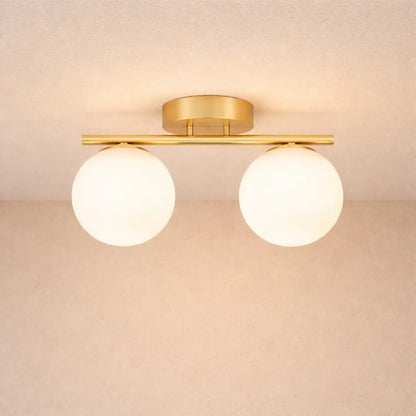 Lampe Plafonnier Led - Duo Laiton Opalin | Dorvëa -  |   Delvanie